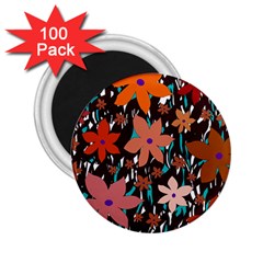 Orange Flowers  2 25  Magnets (100 Pack) 