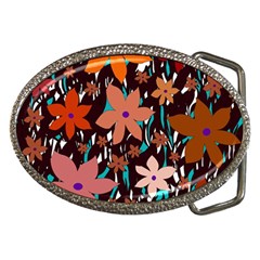 Orange Flowers  Belt Buckles