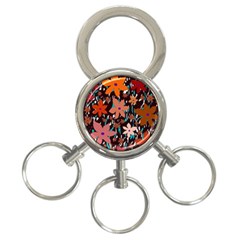 Orange Flowers  3-ring Key Chains