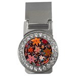 Orange flowers  Money Clips (CZ)  Front