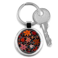 Orange Flowers  Key Chains (round) 