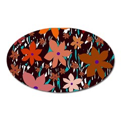 Orange Flowers  Oval Magnet