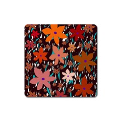 Orange Flowers  Square Magnet