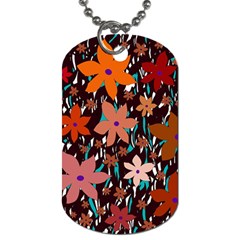 Orange Flowers  Dog Tag (one Side)