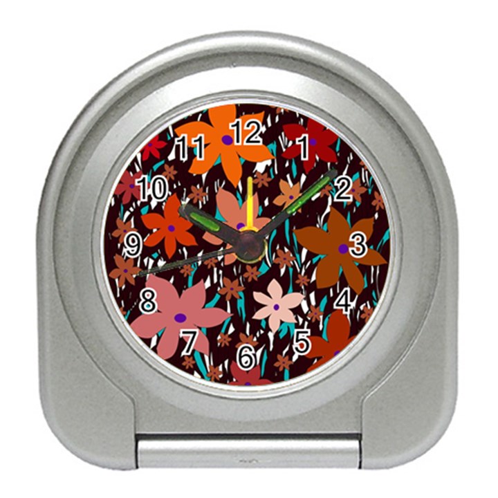 Orange flowers  Travel Alarm Clocks