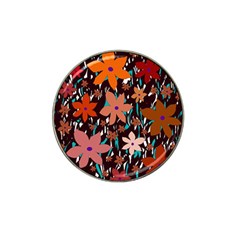 Orange Flowers  Hat Clip Ball Marker