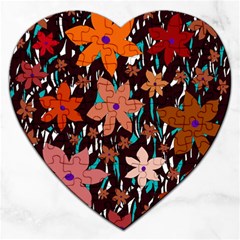 Orange Flowers  Jigsaw Puzzle (heart)