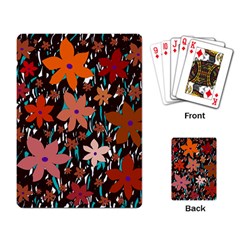 Orange Flowers  Playing Card