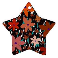 Orange Flowers  Star Ornament (two Sides) 