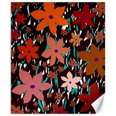 Orange Flowers  Canvas 8  X 10 