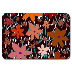 Orange Flowers  Large Doormat 