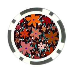 Orange Flowers  Poker Chip Card Guards