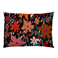 Orange Flowers  Pillow Case by Valentinaart