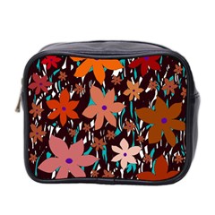 Orange Flowers  Mini Toiletries Bag 2-side