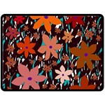 Orange flowers  Fleece Blanket (Large)  80 x60  Blanket Front