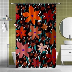 Orange Flowers  Shower Curtain 48  X 72  (small) 