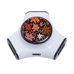 Orange Flowers  3-port Usb Hub