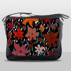 Orange Flowers  Messenger Bags