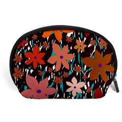 Orange Flowers  Accessory Pouches (large) 