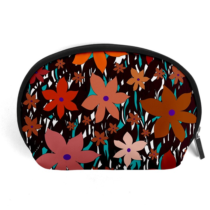 Orange flowers  Accessory Pouches (Large) 