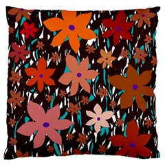 Orange Flowers  Standard Flano Cushion Case (one Side) by Valentinaart