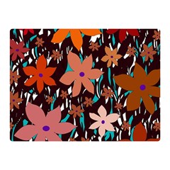 Orange Flowers  Double Sided Flano Blanket (mini)  by Valentinaart