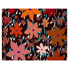 Orange Flowers  Double Sided Flano Blanket (medium)  by Valentinaart