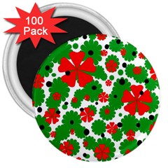 Red And Green Christmas Design  3  Magnets (100 Pack) by Valentinaart