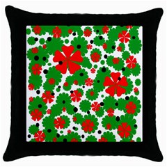 Red And Green Christmas Design  Throw Pillow Case (black) by Valentinaart