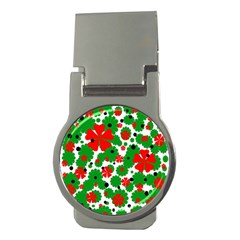 Red And Green Christmas Design  Money Clips (round)  by Valentinaart