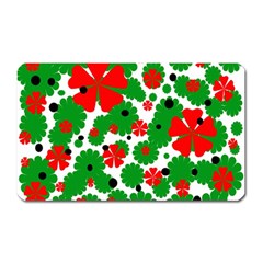 Red And Green Christmas Design  Magnet (rectangular)