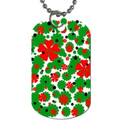 Red And Green Christmas Design  Dog Tag (one Side) by Valentinaart