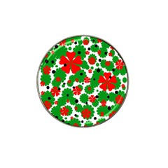 Red And Green Christmas Design  Hat Clip Ball Marker by Valentinaart