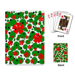 Red And Green Christmas Design  Playing Card