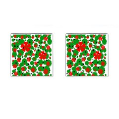 Red And Green Christmas Design  Cufflinks (square) by Valentinaart