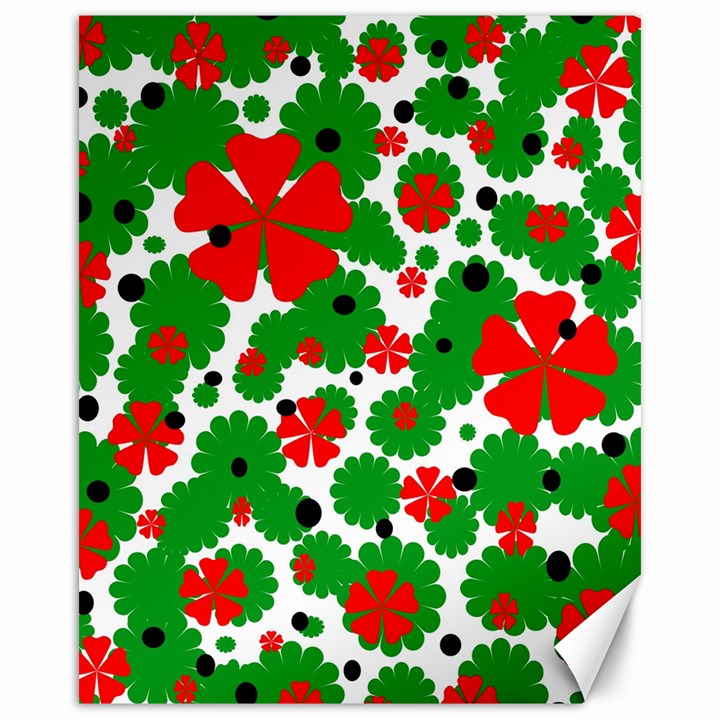 Red and green Christmas design  Canvas 16  x 20  