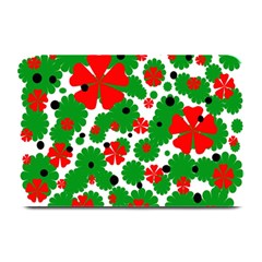 Red And Green Christmas Design  Plate Mats by Valentinaart