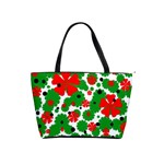 Red and green Christmas design  Shoulder Handbags Front