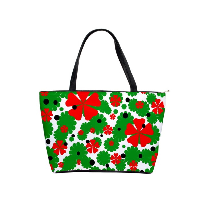 Red and green Christmas design  Shoulder Handbags