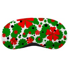 Red And Green Christmas Design  Sleeping Masks by Valentinaart