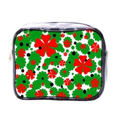 Red And Green Christmas Design  Mini Toiletries Bags by Valentinaart