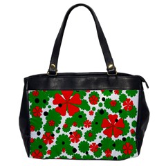 Red And Green Christmas Design  Office Handbags by Valentinaart