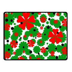 Red And Green Christmas Design  Fleece Blanket (small) by Valentinaart