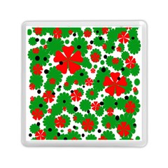 Red And Green Christmas Design  Memory Card Reader (square)  by Valentinaart