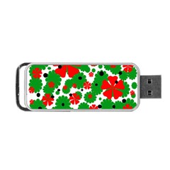 Red And Green Christmas Design  Portable Usb Flash (two Sides) by Valentinaart