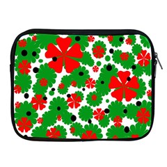 Red And Green Christmas Design  Apple Ipad 2/3/4 Zipper Cases by Valentinaart