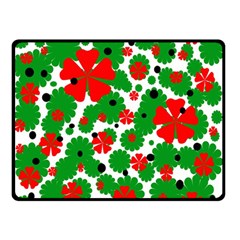 Red And Green Christmas Design  Double Sided Fleece Blanket (small)  by Valentinaart