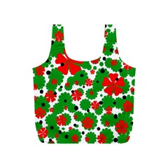 Red And Green Christmas Design  Full Print Recycle Bags (s)  by Valentinaart