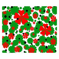 Red And Green Christmas Design  Double Sided Flano Blanket (small)  by Valentinaart