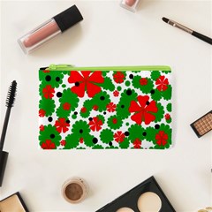 Red And Green Christmas Design  Cosmetic Bag (xs) by Valentinaart